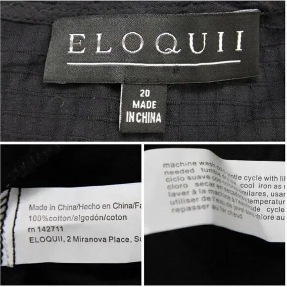 NEW Eloquii 100% cotton‎ black Textured Cotton Easy Day Dress, 20 - Picture 11 of 16